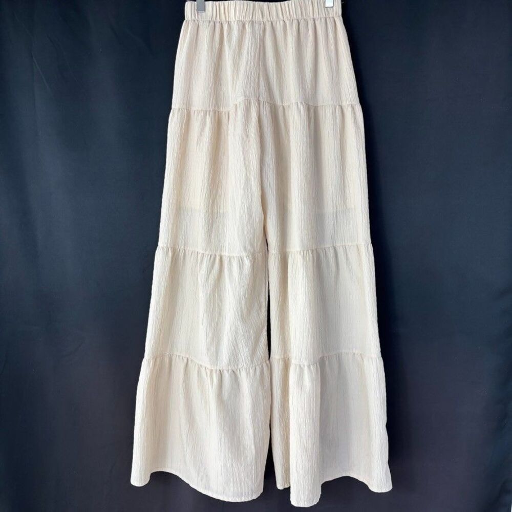 Womens Wide Leg Tiered Pants Shein 6 Cream Balloon Palazzo Festival Boho Fairy